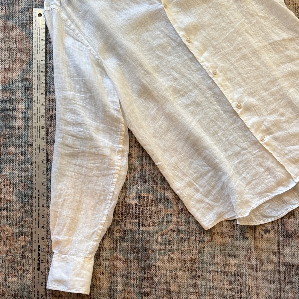 MC2 Saint Barth White 100% Linen Button Down Shirt Lightweight Summer Resort - M - Picture 12 of 12